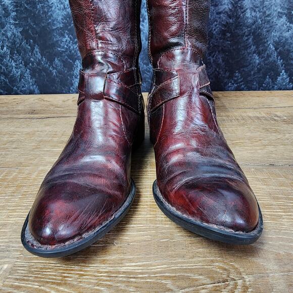 Born Crown Tall Leather Mahogany Riding Boots | Women's 6.5 - Picture 4 of 14